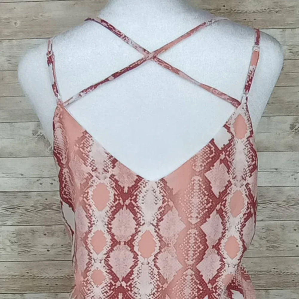 Charming‎ Charlie’s Spaghetti Strap Pink Snakeskin Print Top S